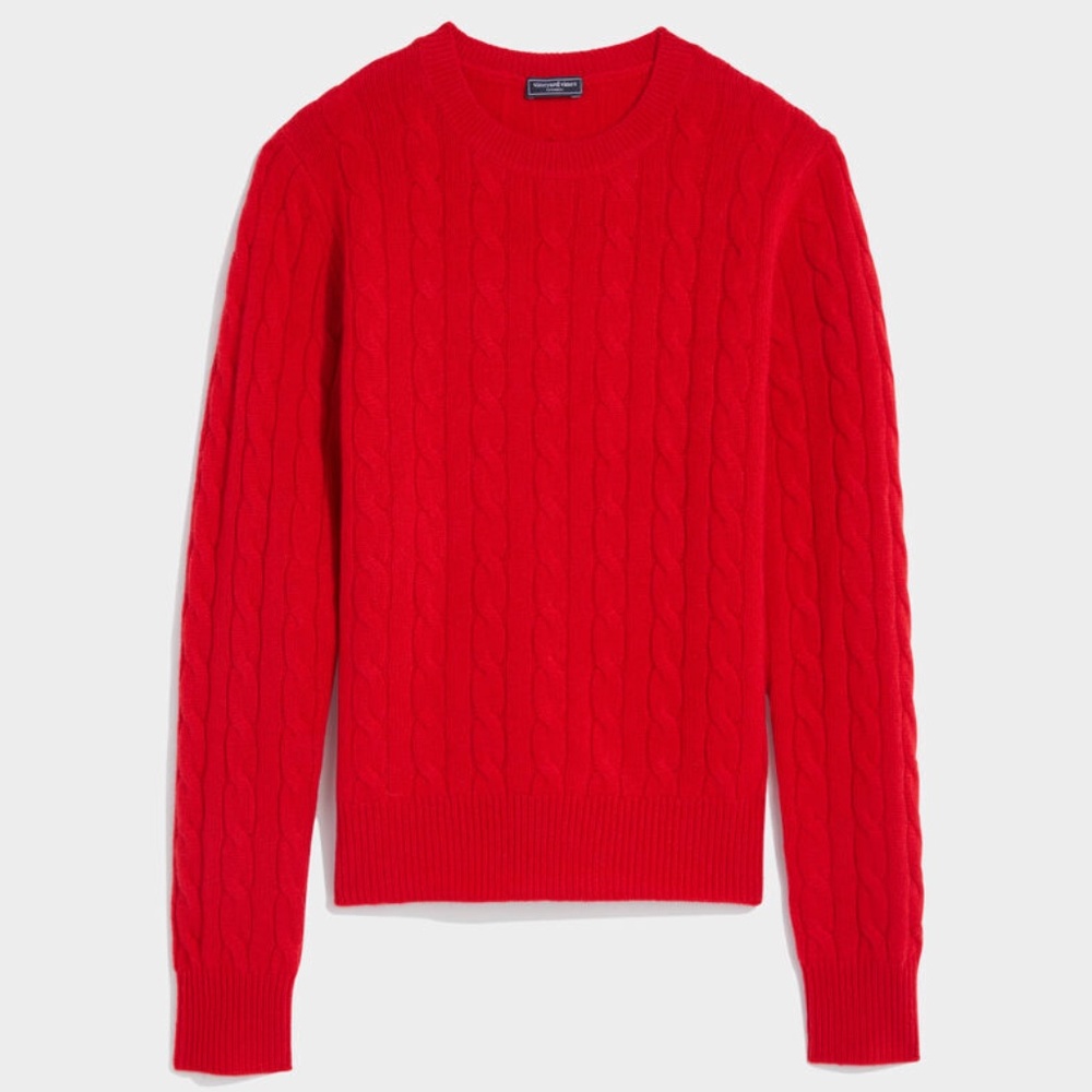 Vineyard Vines Cashmere Classic Cable Crewneck Sweater